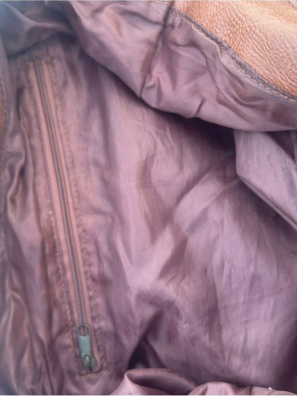 Brown Leather-Style Hobo Bag with Beaded Handle - Picture 4 of 5